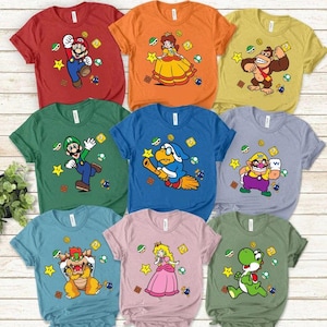 Super Mario Family Birthday Shirt: Personalized Mario & Friends Party