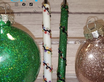 Whimsical Christmas Lights Glitter Pen with rhinestones GREAT GIFT