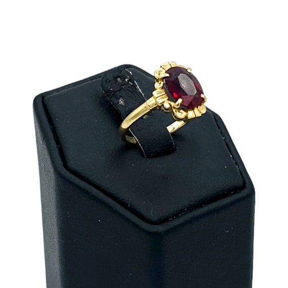 Vintage 10k gold and garnet ring - image 5