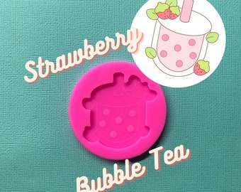 Strawberry bubble tea Keyring Silicone Mould | magnet mould | popsocket