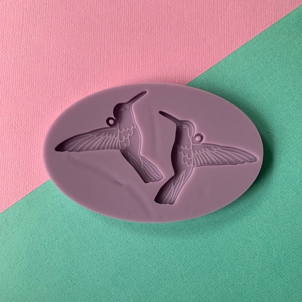 Moule en silicone Colibri | Moule/moule de boucles d'oreilles en résine | Boucles d'oreilles DIY | oiseaux