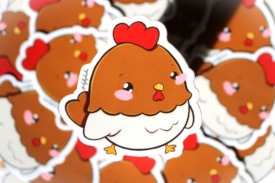 Hoppy Chicken Cute Vinyl Sticker - Etsy