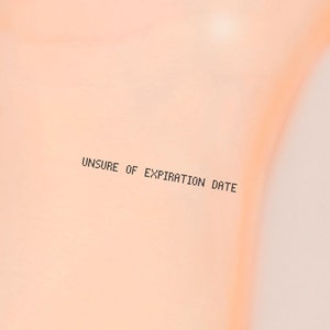 Unsure of Expiration Date or Custom Wording 8.5&quot;x11&quot; Temporary Tattoo Sheet Minimalist Dark Humor Funny Simple Font Tattoos for Her or Him