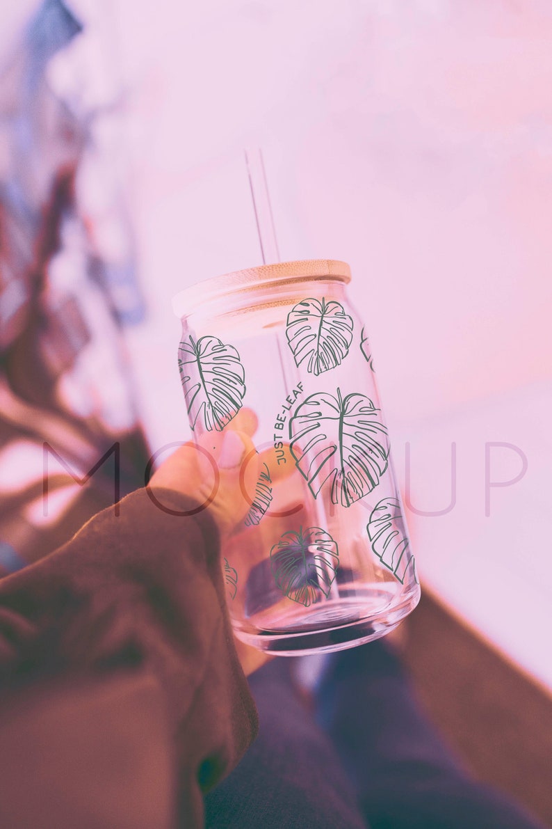 Mockup for Full Wrap Frosted Can Cup Smart Object File PSD 15