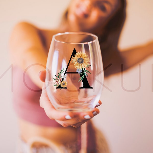 Mockup - 12 Oz Wine Glass Photo Digital Download Instant Download Personalized Libbey Stemless Wine Glass Product Personalized Photo Cup