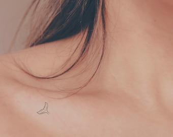 8.5&quot;x11&quot; Temporary Tattoo Sheet Whale Tail Minimal Tattoo Sheet Tiny Ocean Lover Whale  | Little Whale Tattoo Design Simple Tattoos