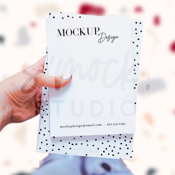 5x7 Note Pad Planner Page Flat Lay Mock-Up | Speckled Polka Dot Terrazzo Themed Mockup Print Styled Stock Photography Cute Stationery