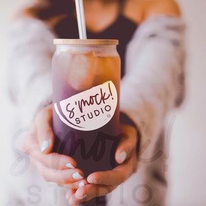 15 Oz Frosted Glass Can Cup with Straw Mockup Jpeg Digital Download Instant Download Etched Glass Cup Product Photo for Glass Cup