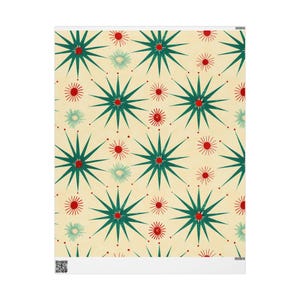 Wrapping Papers, Starburst Design Gift Wrap for All Occasions, Eco-Friendly Birthday Packaging, Colorful Mid Century Modern Decor image 6
