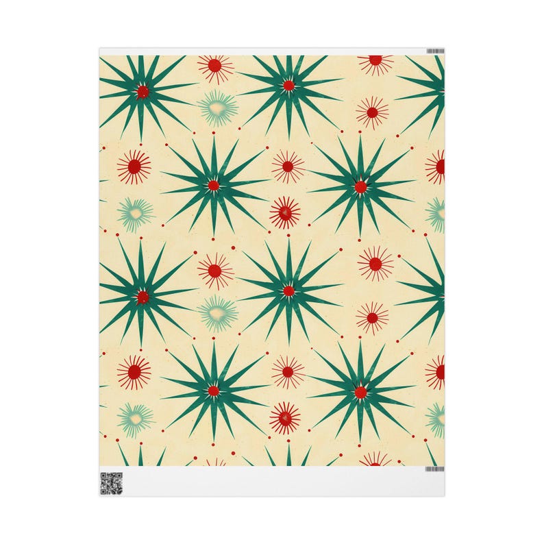 Wrapping Papers, Starburst Design Gift Wrap for All Occasions, Eco-Friendly Birthday Packaging, Colorful Mid Century Modern Decor image 6