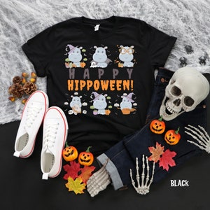 Cute Hippo Halloween T-shirt, Hippopotamus Costume T-shirt, Hippo Lovers T-shirt, Fall Tee, Happy Hippoween T-shirt, Trick or Treat