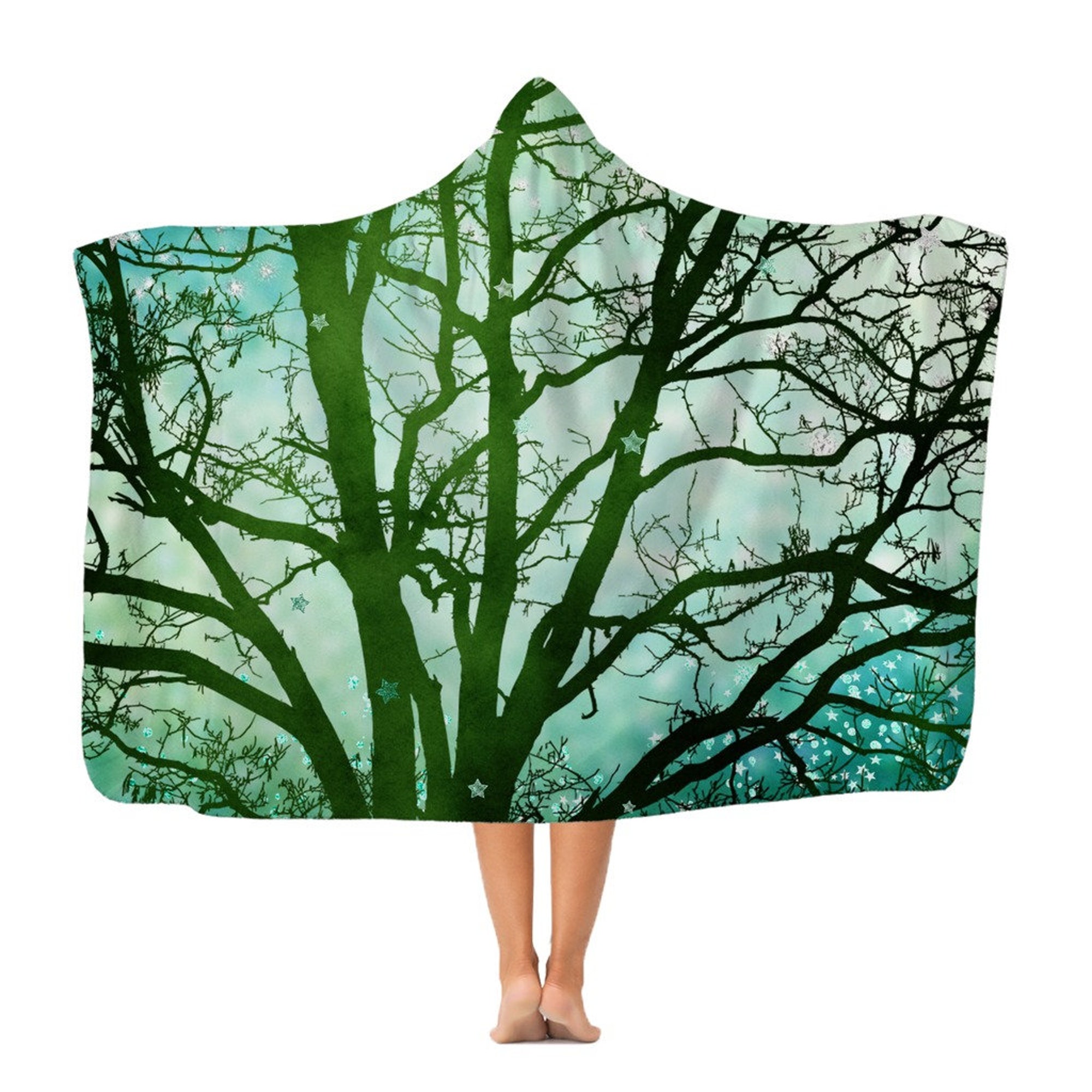 Magical Woodlands Classic Adult Hooded Blanket - Green