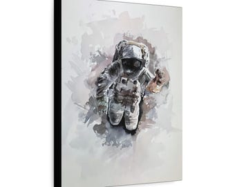Watercolor Astronaut Canvas Print | Space Nursery Art (11x14)