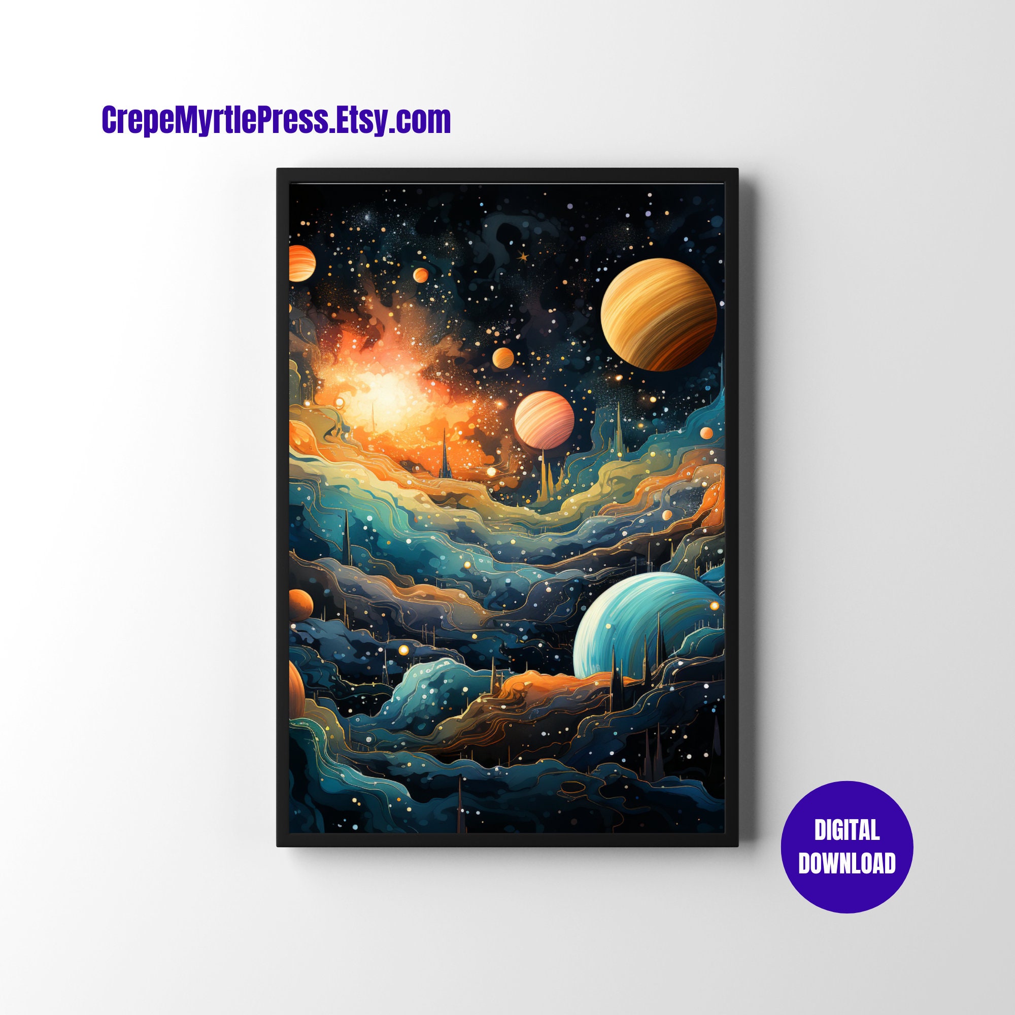 Space Wall Art Printable Wall Art Set of 4 Digital - Etsy