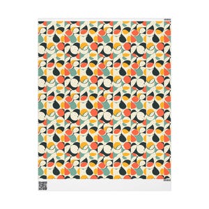 36" Mid-Century Modern Gift Wrap: Colorful Eco-Friendly Celebration Packaging image 3