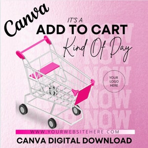 DIY Agregar al carrito, Es un tipo de día para agregar al carrito, folleto de redes sociales, publicación de Instagram, Agregar a la publicación del carrito, Descarga digital de Canva