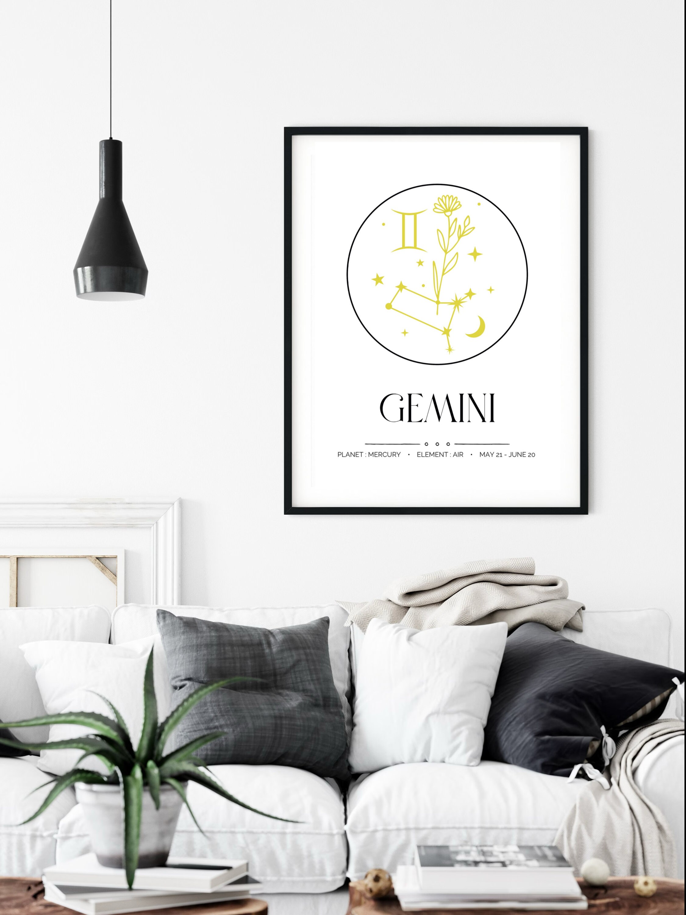Gemini Wall Art Zodiac Poster Printable, Gemini Art, Gemini Gift ...