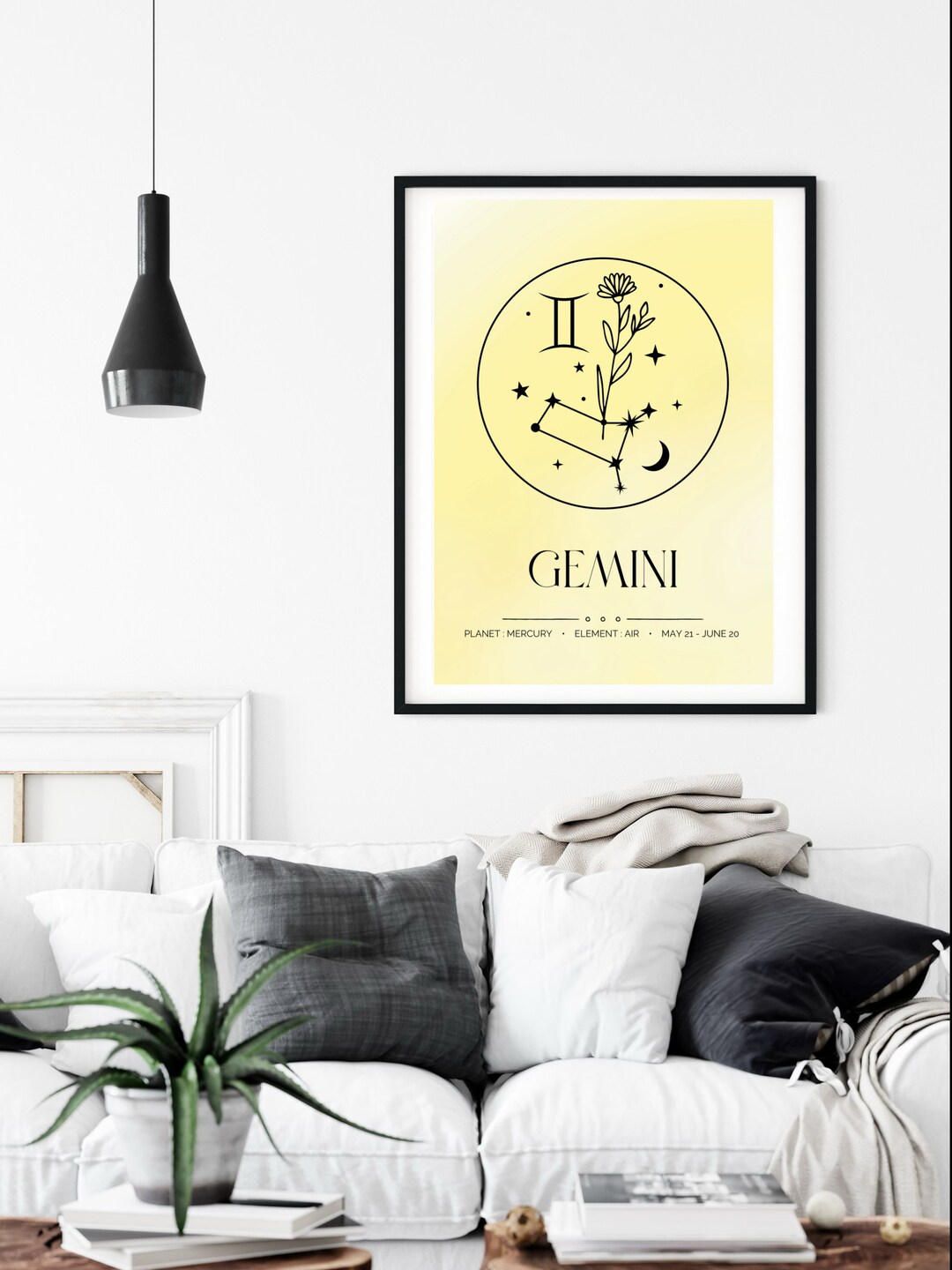 Gemini Wall Art Zodiac Poster Printable, Gemini Art, Gemini Gift ...