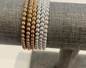 14 k Gold or Silver plated ball beaded bracelet