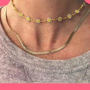 Dainty Daisy Choker 14k Gold Plated Floral Necklace