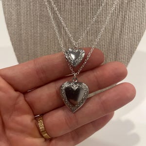 Sterling Silver Heart Locket Necklace-Silver Heart Locket Necklace- heart locket