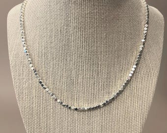 Sterling Silver Square Bead Necklace