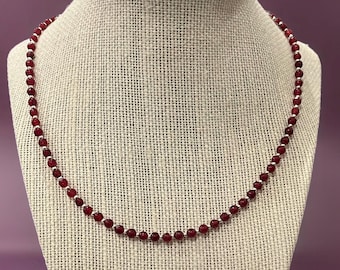 Red Garnet Necklace-Choker
