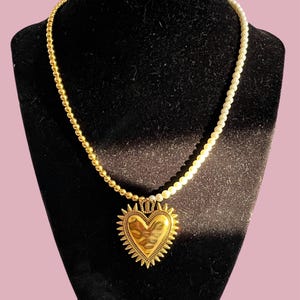 Vintage Inspired Gold Heart Necklace-18k Gold Plated Pendant