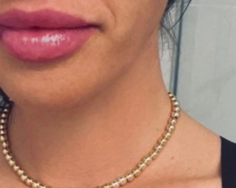 Handmade 14k Gold Plated Ball Bead Necklace Choker