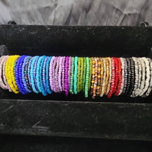 Kit bracelet fil élastique perles en verre multicolores - Un grand marché