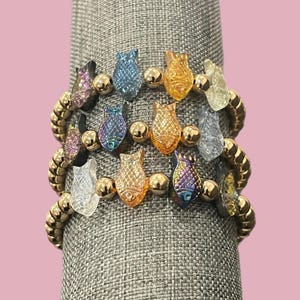 Beaded Fish Bracelet: Iridescent Glass Charms Fish Bracalet