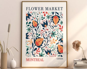 Floral Printable Art, Flower Market Montreal, Printable Wall Art, Digital Download, Flower Market Wall Print, Montreal Flower Market