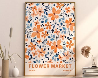 Pariser Blumenmarkt, digitales Poster, Wandkunst digitaler Download druckbar, Wandkunst sofortiger Download, digitale Kunstdrucke Blumen, Wanddekor