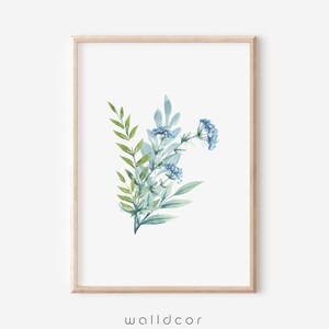 Printable Wall Art, Colorful Wildflower Art Set Of 3, Bright Floral Prints, Digital Print Download, Printable Flower Watercolors image 2