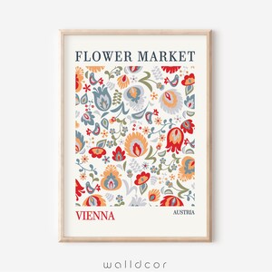 Floral Printable Art, Flower Market Vienna, Printable Wall Art, Digital Download, Flower Market Wall Print, Vienna Flower Market image 2