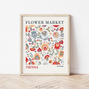 Floral Printable Art, Flower Market Vienna, Printable Wall Art, Digital Download, Flower Market Wall Print, Vienna Flower Market image 3