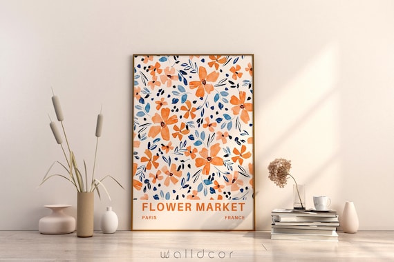 Paris Flower Market, Digital Poster, Wall Art Digital Download Printable, Wall Art Instant Download, Digital Art Prints Flowers, Wall Decor