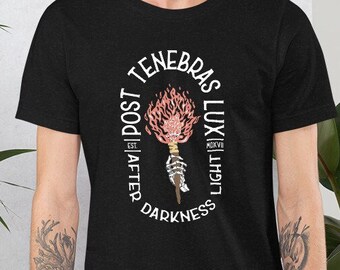 Post Tenebras Lux - After Darkness Light | Reformed Christian Gift | Short Sleeved T-Shirt