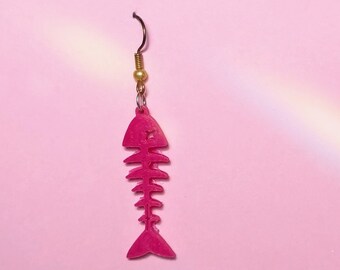 Fish Bone Oorbellen Sea Creature Earring Vakantie Oorbel Strand Oorbel Tropische Oorbel Vis Oorbel Scuba Diving Dier Anatomie Skeleton