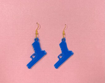 Gun earrings Pistol Gun Firearms Weapons Military Gift 3D Printed PLA Veteran Rifle Gun jewelry 2nd Amendment gun rights Patriotic Gift USA