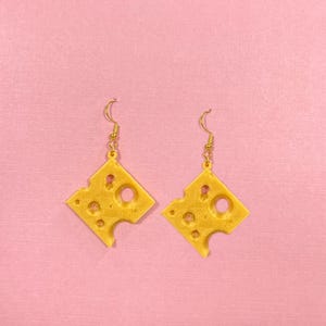 Swiss Cheese Earrings Cheese Lover Gift Cheese Head Gift Food Earring Novelty Earrings Cheese slice earrings cheese it snack earring