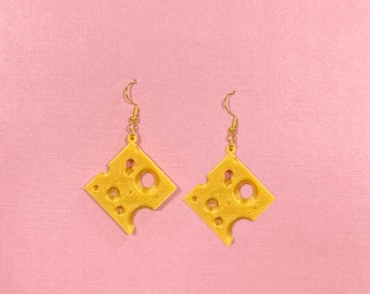 Swiss Cheese Earrings Cheese Lover Gift Cheese Head Gift Food Earring Novelty Earrings Cheese slice earrings cheese it snack earring