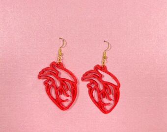 ANATOMICAL HEART Earrings Anatomy and Physiology Medical Student Cardiologist Gift Nurse Gift Heart Earrings Love Earrings Valentines Day