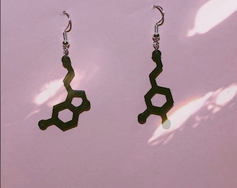 Dopamine & Serotonin Molecule Earrings Molecular Structure Earring Organic Chemistry Gifts Science Gift Organic Chemistry Professor Gift