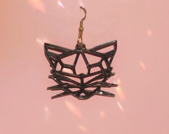Cute Geometric Cat Earrings Pet earring Custom Pet Earring Cat Jewelry Witch Earring Meow Gift Litter Box Kitty Cat Gift Pussy Cat Jewelry