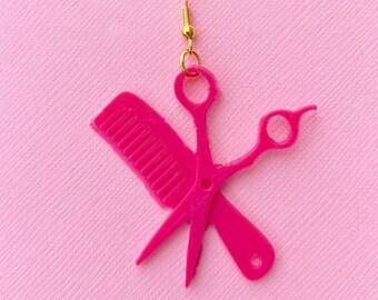 Hair Dresser Earrings Barber Shop Earrings Hairstylist Gift Cutting Shears Jewelry Salon Earring Easter Basket Stuffer Dog Groomer Gift Snip