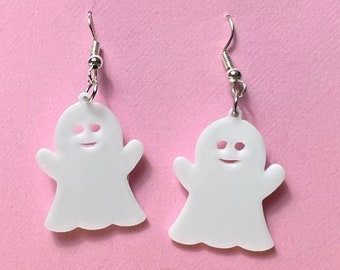 Cute Ghost Earrings Spooky Jewelry Halloween Earring Ghostbusters earring Boo gift Casper the Ghost Trick or Treat Halloween Costume Holiday