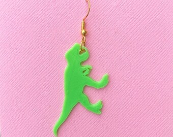 Tyrannosaurus rex Dinosaur Earrings Trex Gift Dino Tyrannosaurus Godzilla Dino Roar Pixilated Gamer Gift for Her Jurassic 3D Pterosaur Rawr