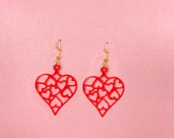 Heart Earrings Love Earrings Valentines Day earrings Valentines day gift Gifts for Her Romantic gift Candy Hearts Jewelry Queen of Hearts