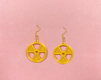 Radioactive Symbol Earrings Radiation Dangle Earring Hazard Symbol earring Science Earring Scientist Gift Nerdy Science Earring Fun Jewelry